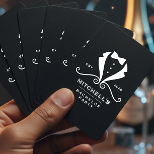 Verlovingsfeest Tuxedo Pak Das Zwart Huwelijk Pokerkaarten