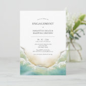 Verlovingsfeest Uitnodigingen Waterverf Shoreline (Staand voorkant)