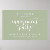 Verlovingsfeest Verwelkomingsbord Sage Poster (Voorkant)