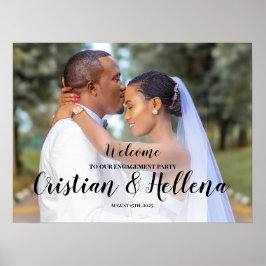 Verlovingsfeest welkomstbord met foto poster