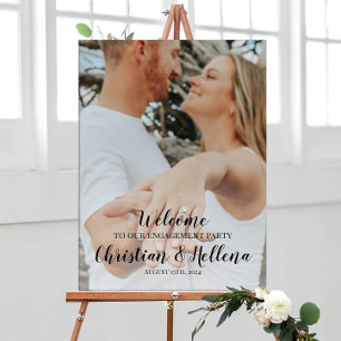 Verlovingsfeest welkomstbord met foto poster