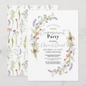 Verlovingsfeest Wildflowers Floral Ditsy Kaart (Voorkant / Achterkant)