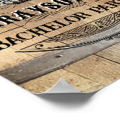 Verlovingsfeestje Rustieke Whiskeyvat Poster (Hoek)