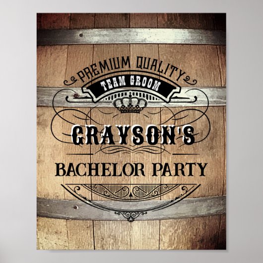 Verlovingsfeestje Rustieke Whiskeyvat Poster (Voorkant)
