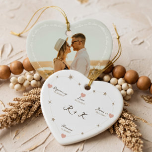 Verlovingsfoto Hart Sterrenbeeld Aandenken Keramisch Ornament