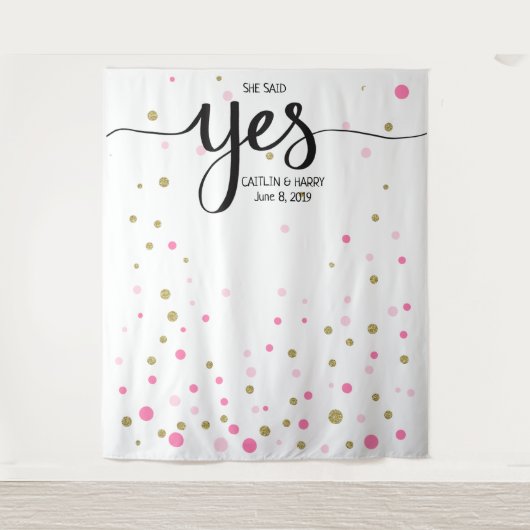 Verlovingsfotocabine Wandkleed (Voorkant)