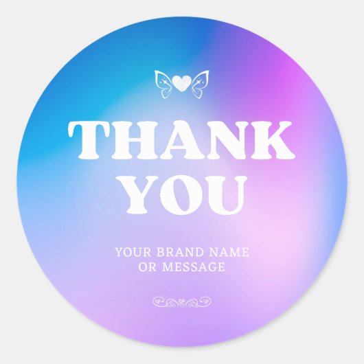 Verlovingshartvleugels Bedankt Zakelijk Huwelijk Ronde Sticker (Voorkant)