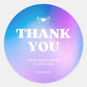 Verlovingshartvleugels Bedankt Zakelijk Huwelijk Ronde Sticker