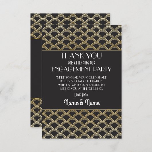 Verlovingshuwelijk Bedankt 1920s Feest Dankjewel Kaart (Voorkant / Achterkant)