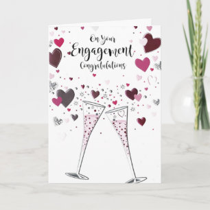 Verlovingskaart - Gefeliciteerd Bubbles Hearts Kaart
