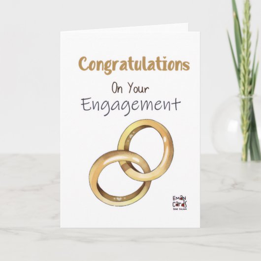 Verlovingskaart met gouden ringen kaart (Voorkant)