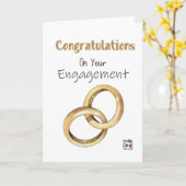 Verlovingskaart met gouden ringen kaart (Gele Bloem)
