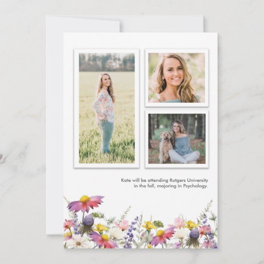 Verlovingskaart met wilde bloemen foto kaart (Achterkant)