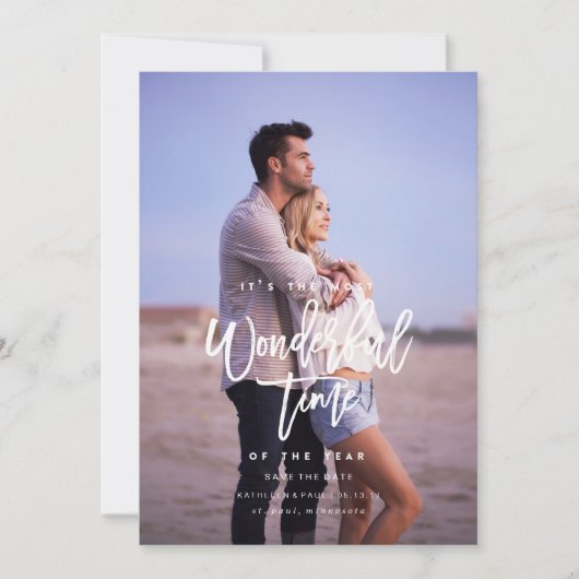 Verlovingskerstkaart, Kerst save the date (Voorkant)