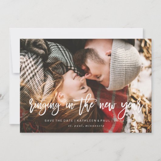 Verlovingskerstkaart, Kerst save the date (Voorkant)