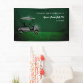 Verlovingspartij golfers - Groene Golfkar - Golfe Spandoek (Insitu)