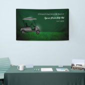 Verlovingspartij golfers - Groene Golfkar - Golfe Spandoek (Beurs)