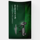 Verlovingspartij golfers - Groene Golfkar - Golfe Spandoek (Verticaal)