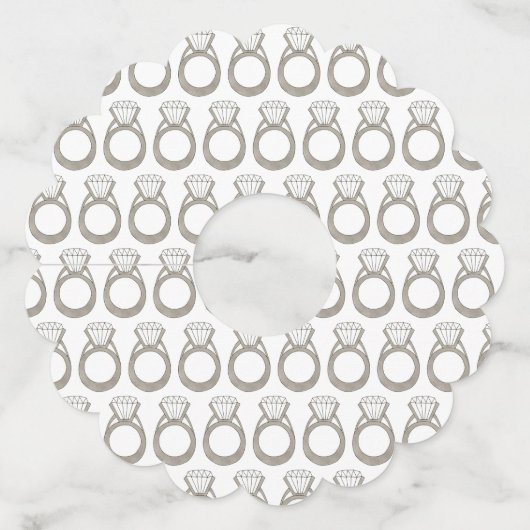 Verlovingsring Bruiloft Bruidsfeest Wijnglaslabel (Voorkant)