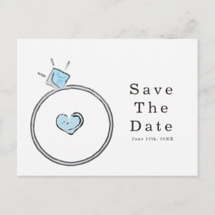 Verlovingsring Huwelijksring Save The Date met Fan Briefkaart