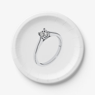 Verlovingsring met diamant papieren bordje