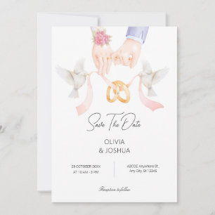 Verlovingsring met vogels zacht elegante trouwring save the date