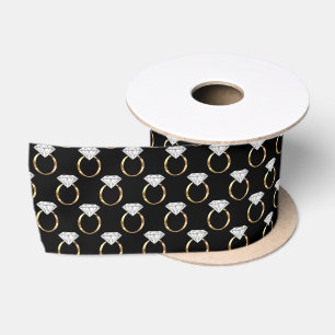 Verlovingsring Trouwring Zwart Goud Lint