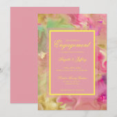 Verlovingsroze, goud & groen save the date (Voorkant / Achterkant)