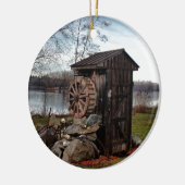 Vermaak over het oude huis keramisch ornament (Links)