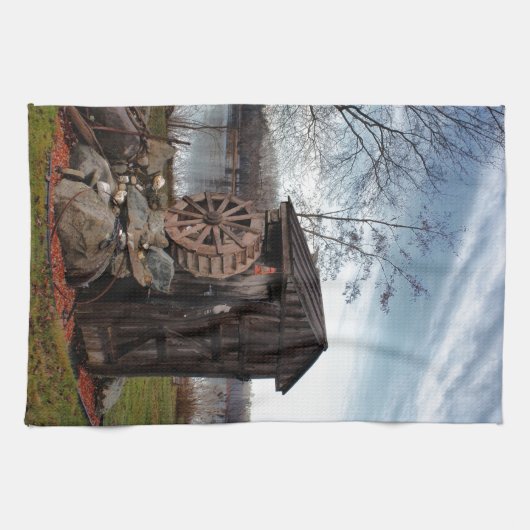 Vermaak over het oude huis theedoek (Horizontaal)