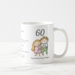 VERMAAKJIK 60e huwelijksjubileum diamant aangepast Koffiemok