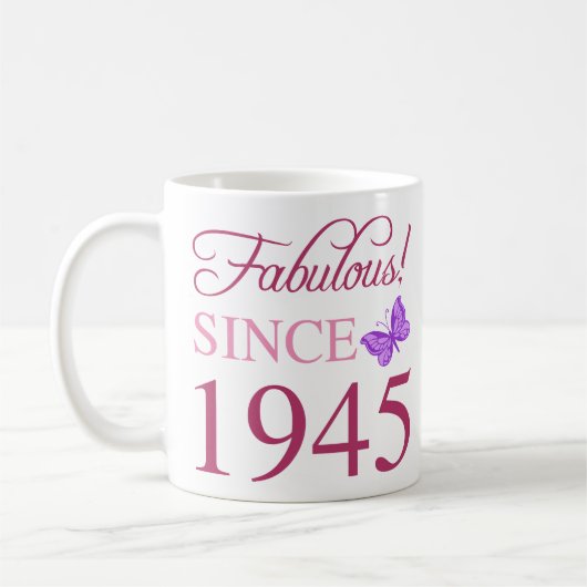 Vermakelijk sinds 1945 80ste verjaardag koffiemok (Links)