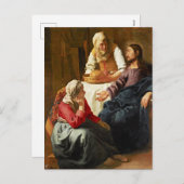 Vermeer - Christus in het huis van Martha en Maria Feestdagenkaart (Voorkant / Achterkant)
