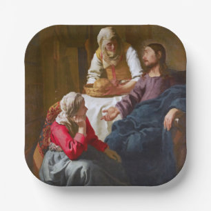 Vermeer - Christus in het Huis van Martha en Mary Papieren Bordje