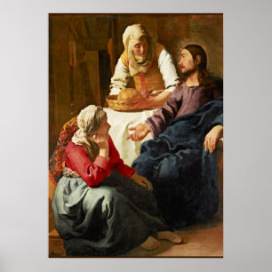 Vermeer - Christus in het Huis van Martha en Mary Poster