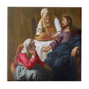 Vermeer - Christus in het Huis van Martha en Mary Tegeltje
