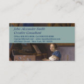 Vermeer - Dame zittend bij een Virginal Fine Art Visitekaartje (Voorkant)
