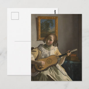 Vermeer De Gitarist Klassieke Fijne Kunst Briefkaart