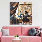 Vermeer - De kunst van het schilderen Canvas Afdruk (Insitu (Woonkamer))