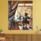 Vermeer - De kunst van het schilderen Canvas Afdruk (Insitu (Woonkamer))