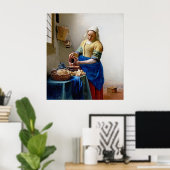 Vermeer - De Milkmaid - kunst Poster (Thuiskantoor)