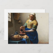 Vermeer het Briefkaart van Milkmaid (Voorkant / Achterkant)