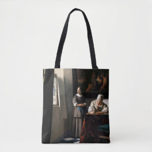 Vermeer - Lady Een brief schrijven met haar Maid Draagtas