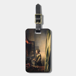 Vermeer - Meisje leest een brief in een open venst Bagagelabel