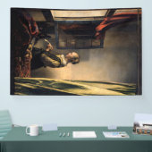 Vermeer - Meisje leest een brief in een open venst Spandoek (Beurs)