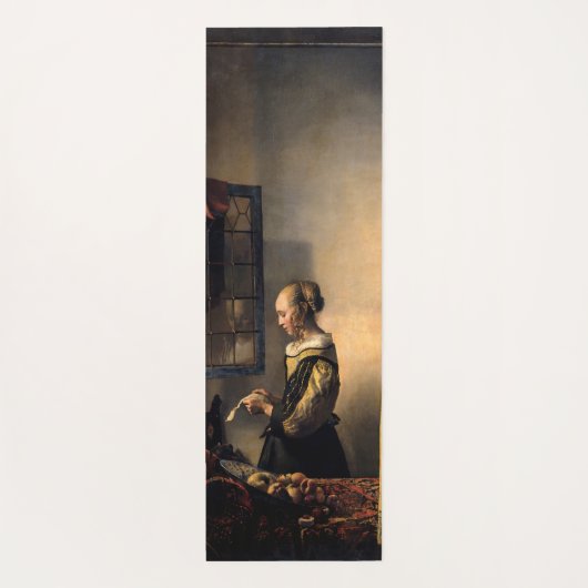 Vermeer - Meisje leest een brief in een open venst Yogamat (Achterkant)