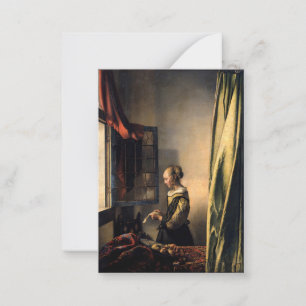 Vermeer - Meisje lezend aan een open raam Notitiekaartje