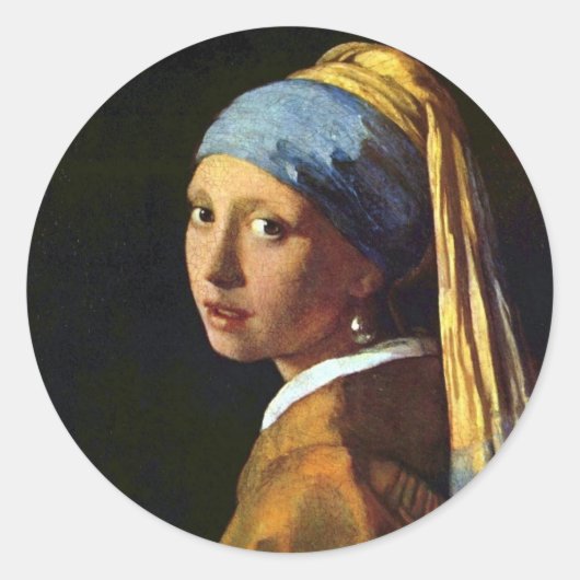 Vermeer: Meisje met de parel kunst sticker (Voorkant)