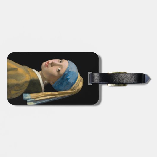 Vermeer - Meisje met een parel - QR-code Bagagelabel (Achterkant horizontaal)