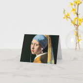 Vermeer Meisje met Parel oorbel en oortelefoons Kaart (Gele Bloem)